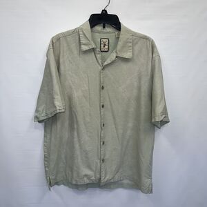 Jamaica Jaxx Shirt Adult Extra Large Green Short Sleeve 100% Silk Casual Mens